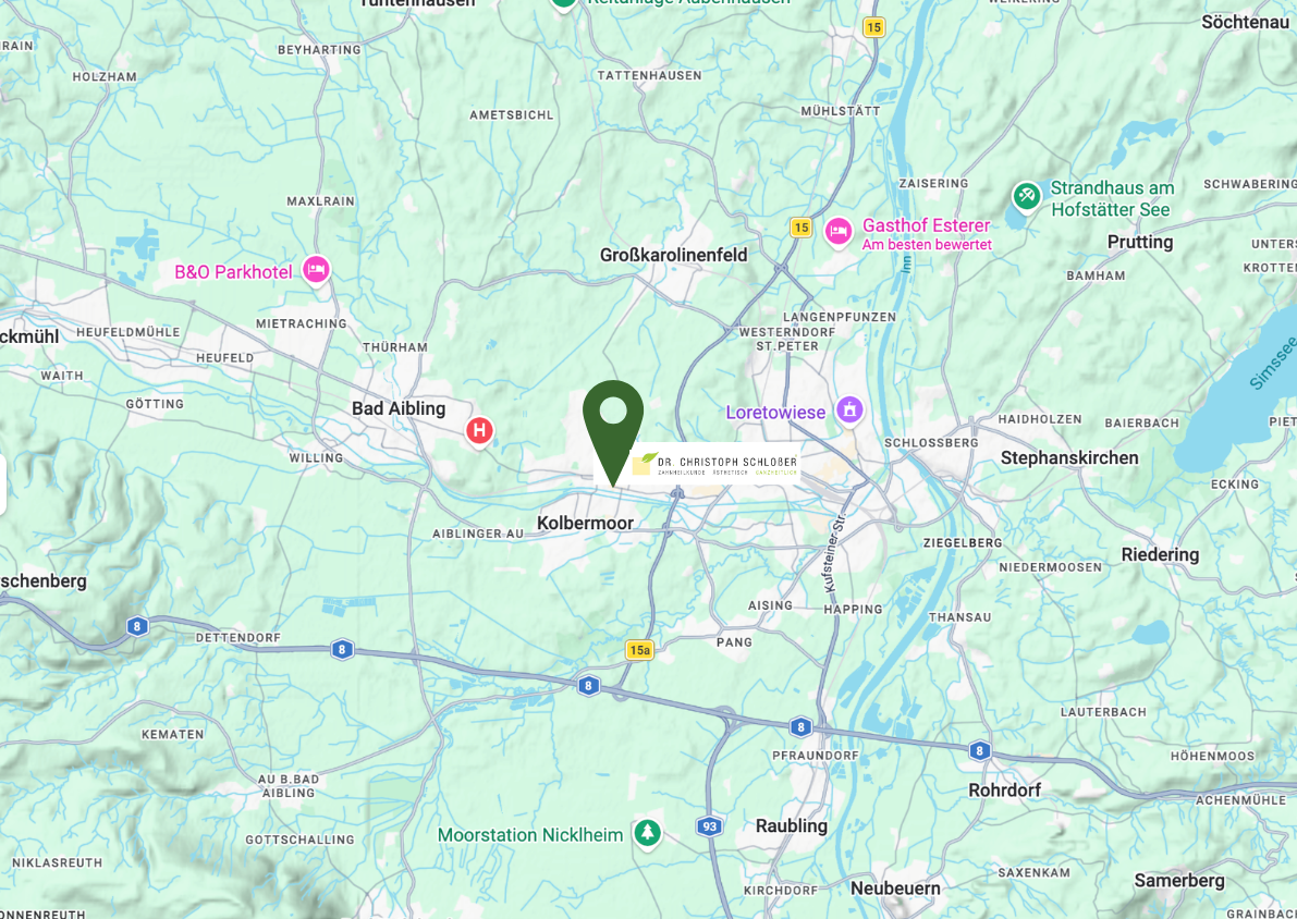 Anfahrt zur Zahnarztpraxis Dr. Schloßer in Kolbermoor bei Rosenheim